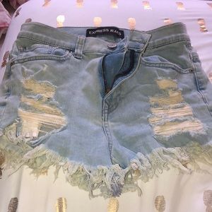 NWOT EXPRESS stretchy high waisted jean shorts
